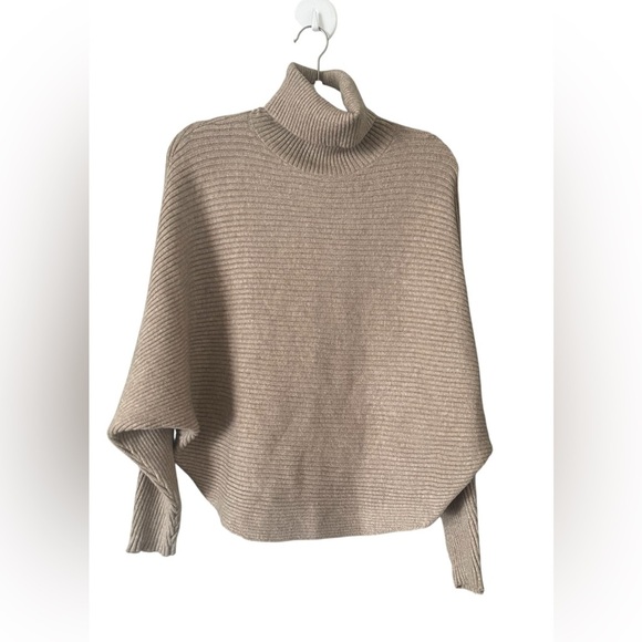 Zenana Outfitters Tan Cowl Neck Sweater with Ribbed Knit - Picture 4 of 9